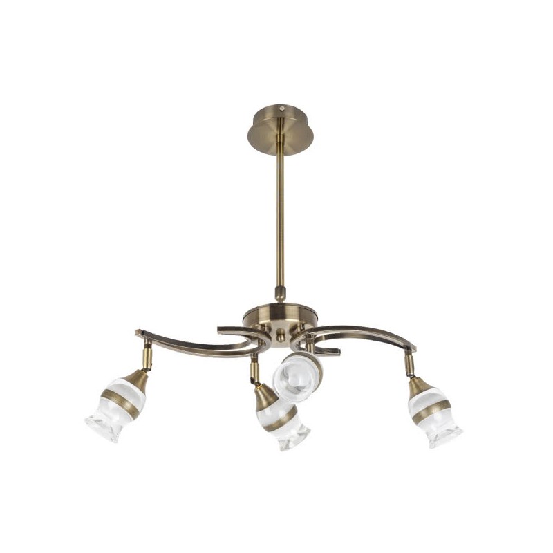 Lámpara Zodiaco cuero 4 x LED 5W 4000K Fabrilamp